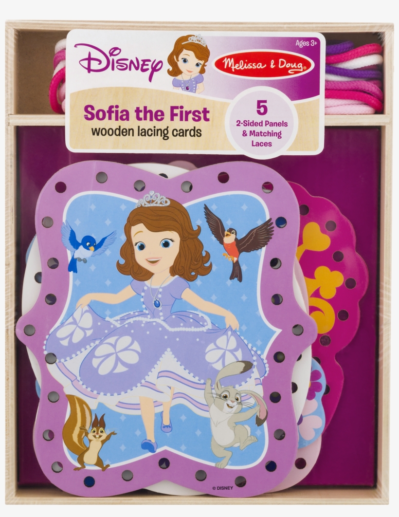 Melissa & Doug Disney Wooden Lacing Cards Sofia The - Melissa & Doug Disney Sofia The First Wooden Lacing, transparent png #3428805