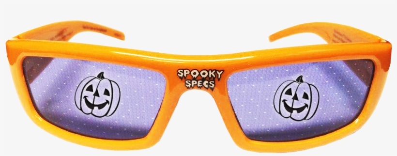 Plastic Jack O Lantern Glasses - Mighty Tronics 3d Plastic Glasses, Spooky Specs, Jack-o-lantern, transparent png #3430832