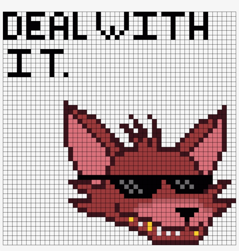 Deal With It Fnaf Foxy Swag Perler Bead Pattern / Bead - 8 Bit Foxy Fnaf, transparent png #3431089