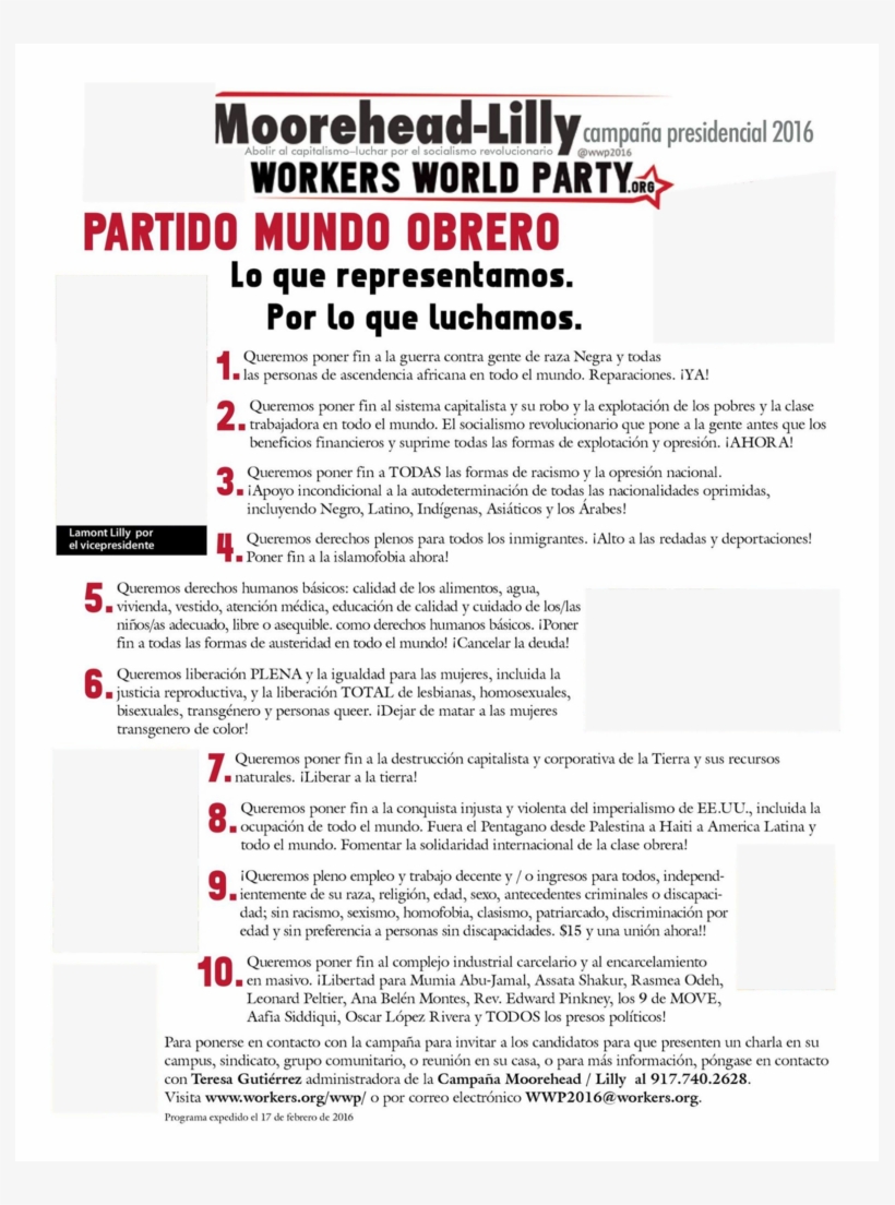 Monica Moorehead Presidential Campaign, 2016 12010575 - Document, transparent png #3431599