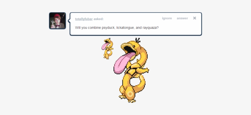 Pokemon Lickitung Psyduck Rayquaza Totallyfubar Lickiduck - Psyduck, transparent png #3435040