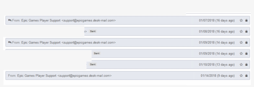 Here's The Time Log For The Request To Change My Email - Epic Games Support Email Change, transparent png #3436533
