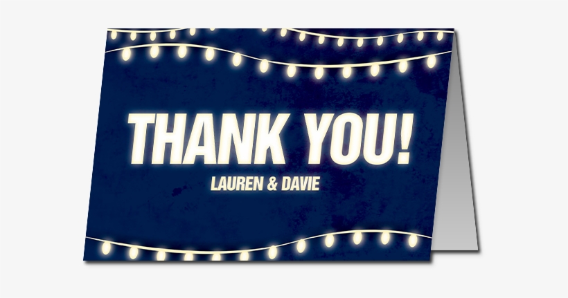 Twilight Festival Folded Thank You Card - Electric Blue, transparent png #3436560