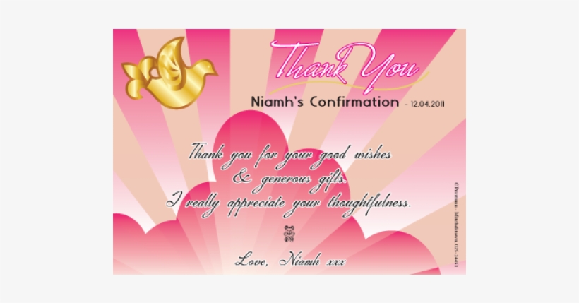 Thank You Card - Confirmation Thank You Cards, transparent png #3436588