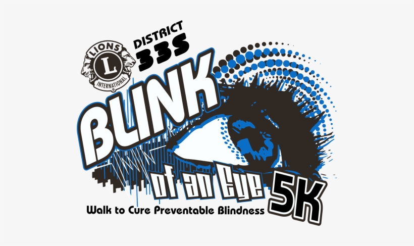 Blink Of An Eye 5k Run And Walk - Lions International Square Sticker 3" X 3", transparent png #3437857
