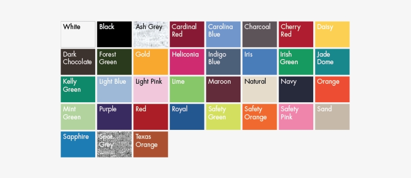 Gildan Tee Shirt Color Chart