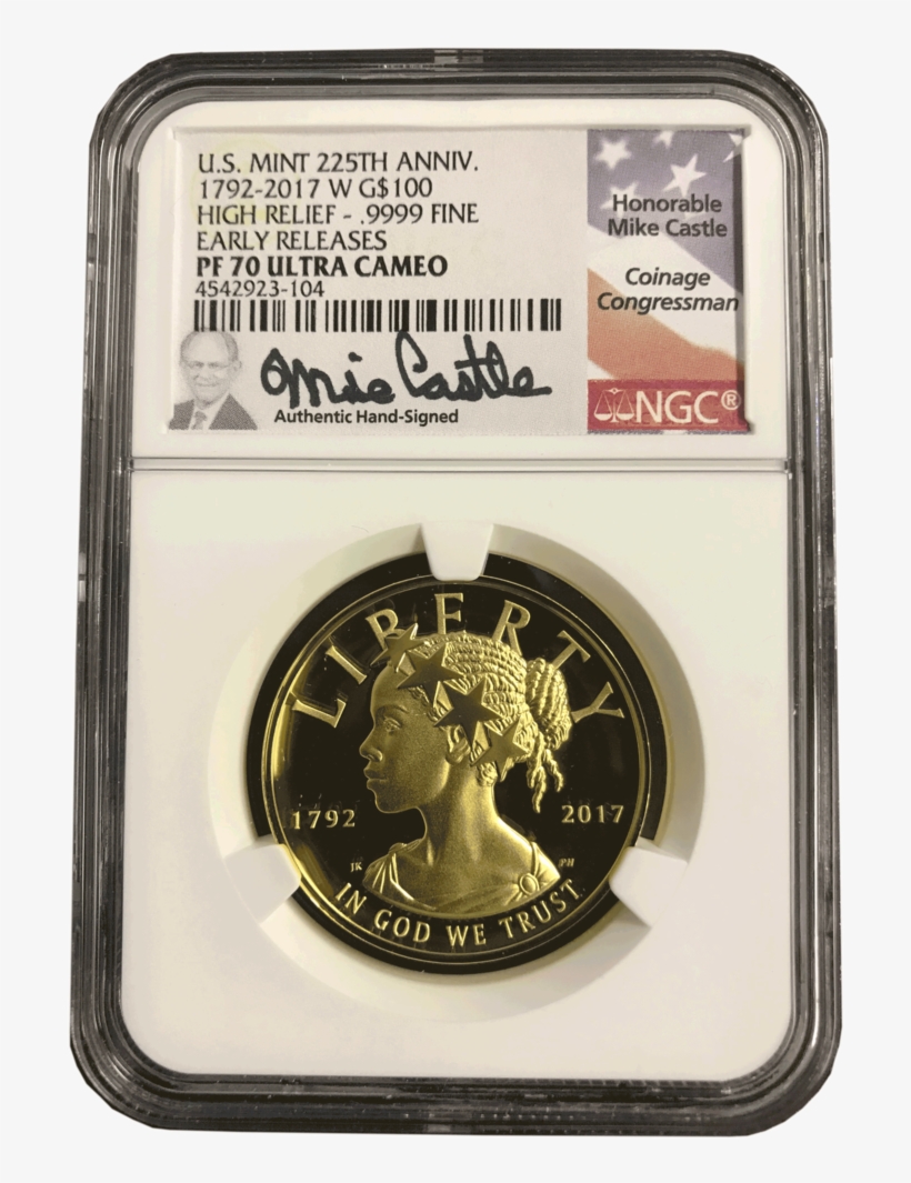 2017 High Relief $100 Gold, transparent png #3442730