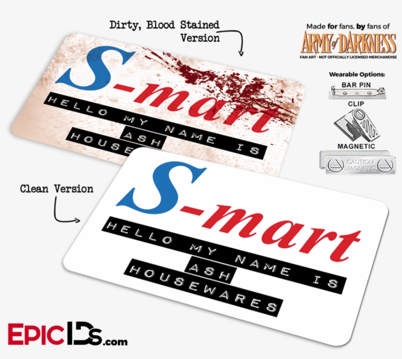 S-mart Ash Williams 'army Of Darkness' Cosplay Replica - Office Inspired - Dunder Mifflin Employee Id Badge, transparent png #3443338