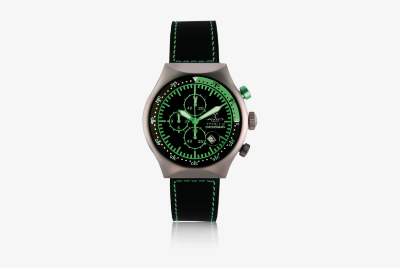 Avio Milano Watch - Avio Milano Avi 45 Mm Tp Green Mens Black Dial Watch, transparent png #3443449