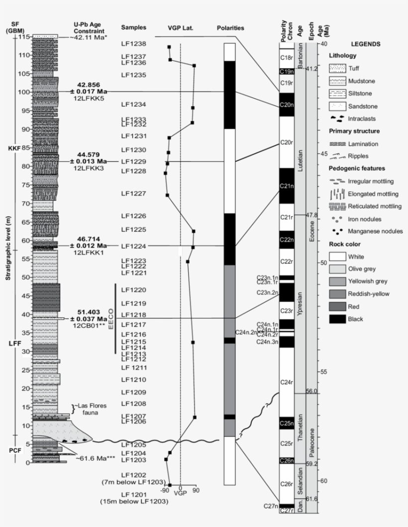 Chronostratigraphic Information For The Composite Las - Koluel Kayke, transparent png #3443818