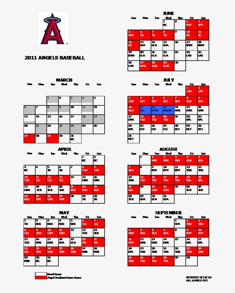 Angels 2011 Schedule Medium - Anaheim Angels Schedule 2017, transparent png #3444528