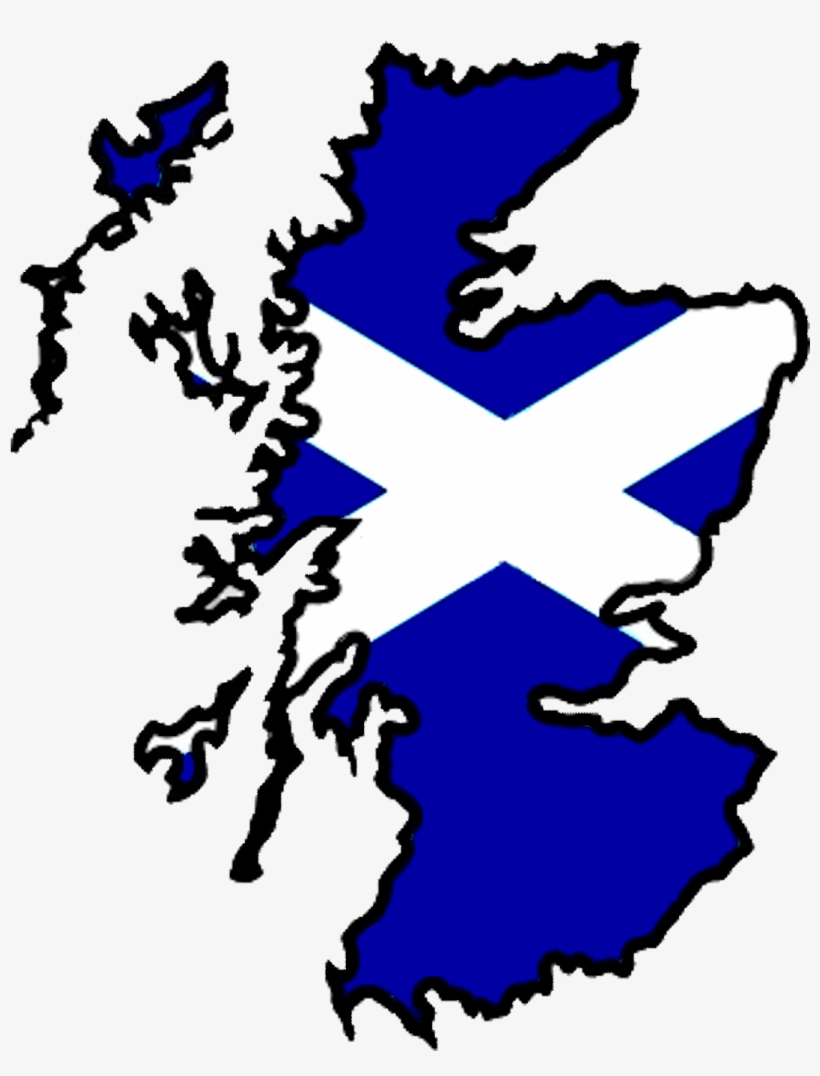 Scotland Flag - Small Map Of Scotland, transparent png #3444764