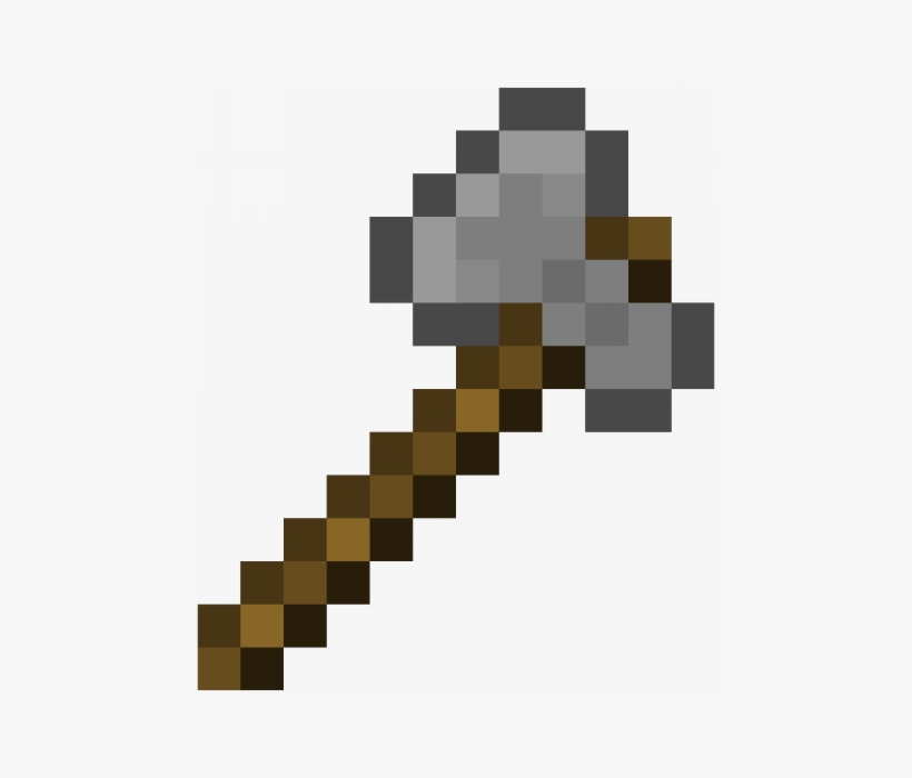 Stone Axe - Minecraft Grey Foam Sword & Pickaxe Combo, Set, transparent png #3444768