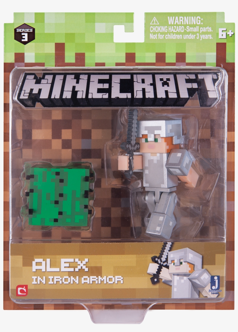 1 Figure Pack (series 3) (wave 2) (alex In Iron Armor) - Minecraft Figurine Serie 3, transparent png #3444947