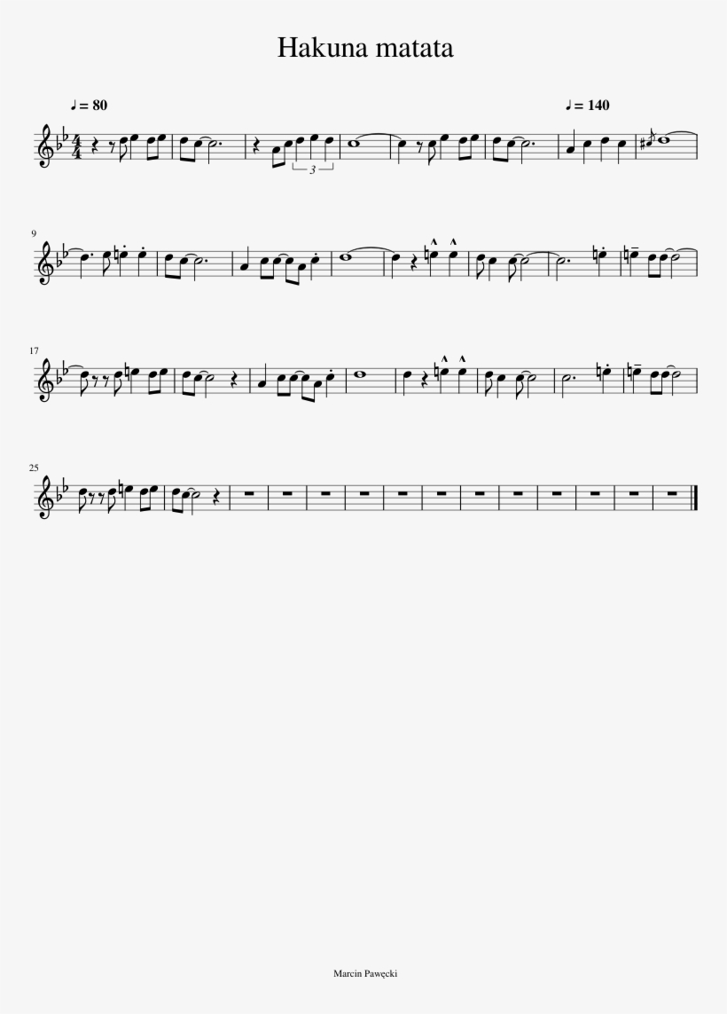 Hakuna Matata Trumpet - Crusader Kings 2 Sheet Music, transparent png #3444990