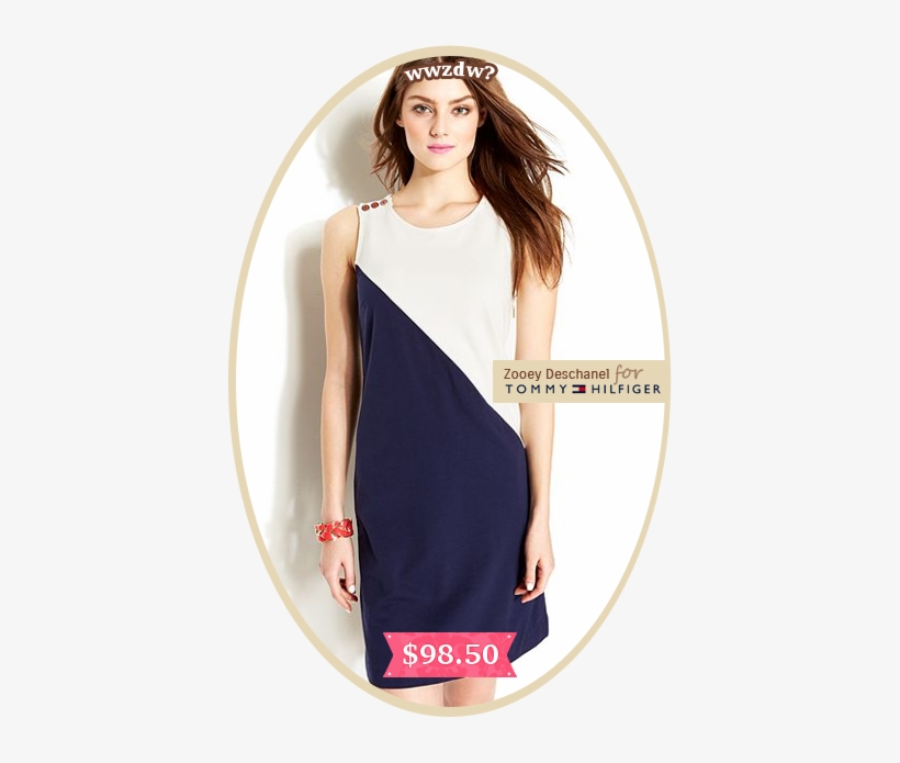 Sleeveless Colorblocked Button-shoulder Shift Dress - Dress, transparent png #3445031