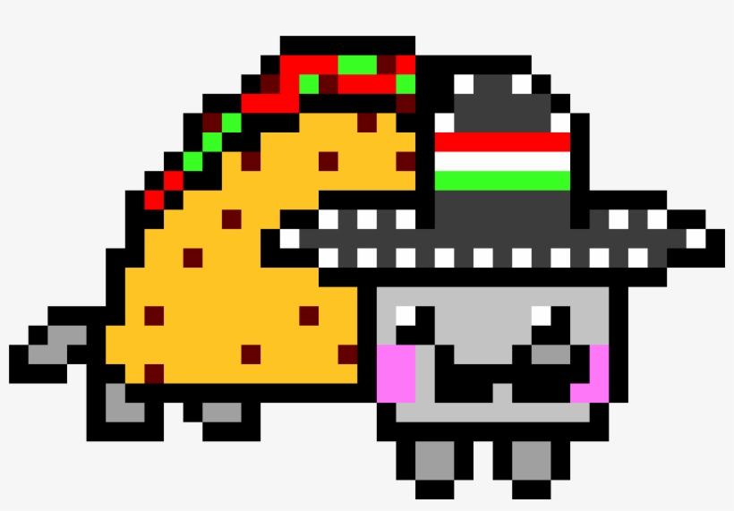 Taco Clipart Pixel - Taco Cat Pixel Art, transparent png #3445898