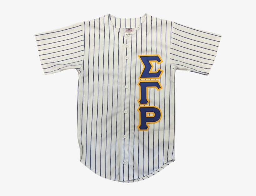 "sigma Gamma Rho" Pinstripe Baseball Jersey - Pin Stripes, transparent png #3446481