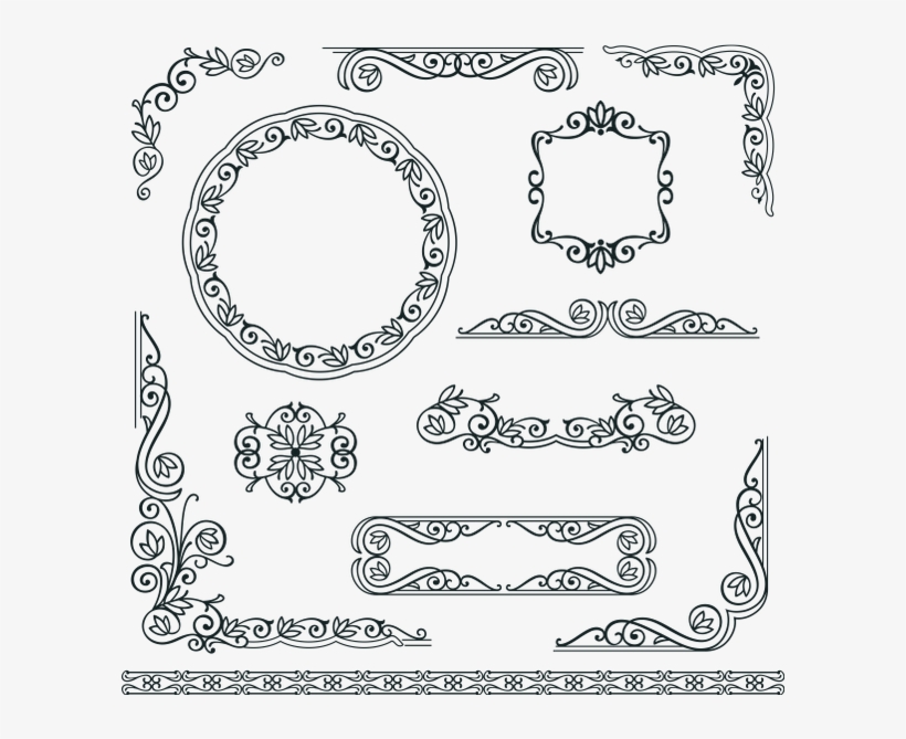 Винтажный Узор, Винтажный Орнамент, Бордюр, Vintage - Frame Design Corner, transparent png #3446595