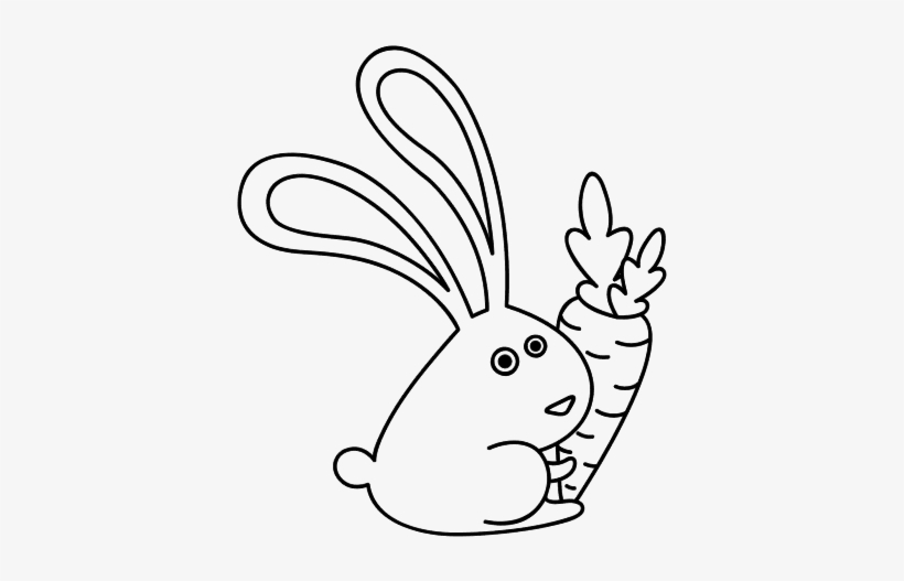 Conejo Con Zanahoria Dibujo, transparent png #3447332