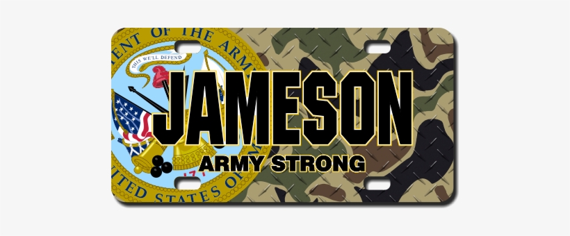 Us Army Seal / Woodland Camo Background License Plate - Army Knob Walking Stick With Black Beechwood Shaft, transparent png #3447929