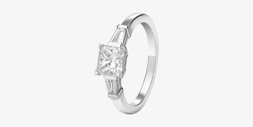 Solitario Griffe En Platino Con Un Diamante Talla Princesa - 寶 格 麗 Griffe 鑽, transparent png #3448177