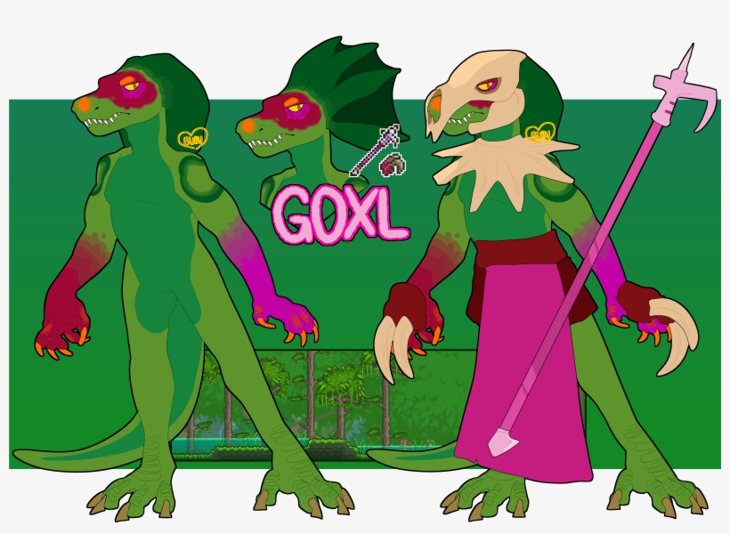 This Is Goxl, A Lihzahrd From The Jungle Temple Deep - Man, transparent png #3448357