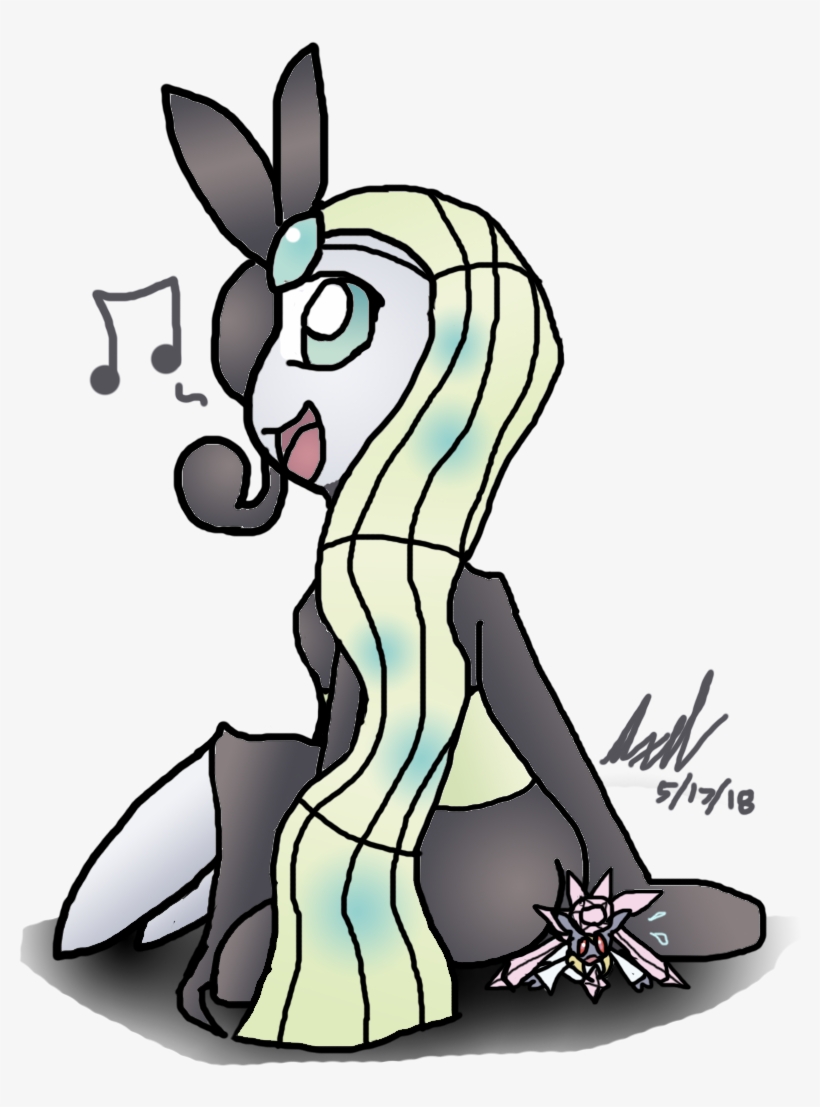 Meloetta Buttcrushes Tiny Diancie - Cartoon, transparent png #3448719