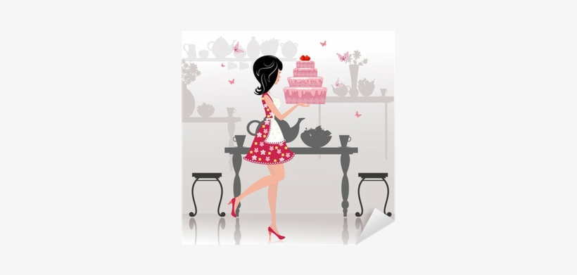Vinilo Pixerstick Chica Con Un Pastel De Cumpleaños - Birthday Cards Luxurious, transparent png #3449489