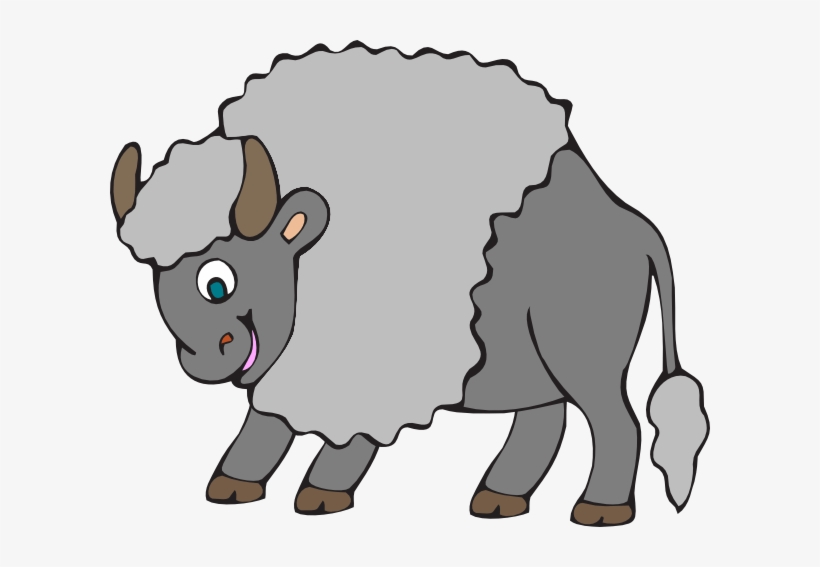 Big Gray Ox Clip Art At Clker - Cute Smiling Buffalo/bison Bib, transparent png #3450086