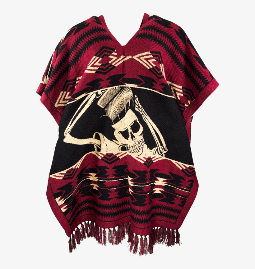 Og Burgundy Knit Poncho - Suavecito, transparent png #3450316