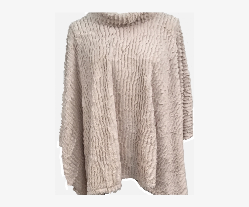 4492 Stripe Texture Faux Fur Poncho Beige - World Wide Web, transparent png #3450380