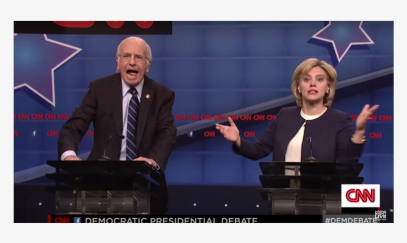 Larry David As Bernie Sanders And Kate Mckinnon As - Democratic Debate Snl, transparent png #3451144