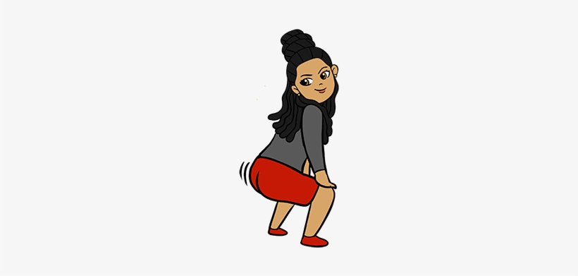 Twerk Emoji - Black Emojis, transparent png #3454393