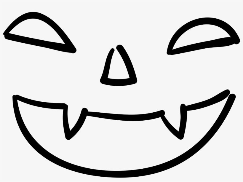 Bad Halloween Face Of Mouth Nose And Eyes Outlines - Ojos Y Bocas De Halloween, transparent png #3454430