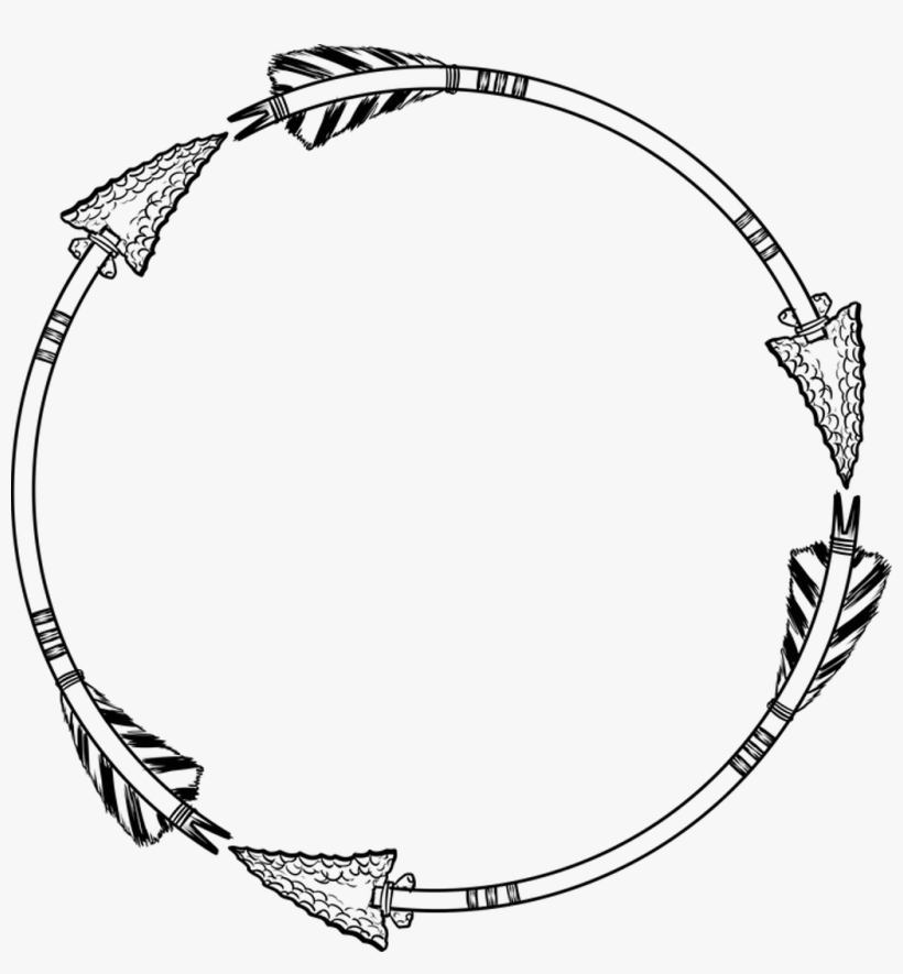 Arrow Arrows Wreath Circle Round Frame Border Line - Free Circle Border Png, transparent png #3454495