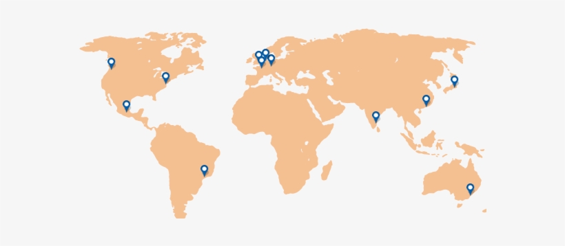 Dareboost Test Locations Map - World Map Plain Blue, transparent png #3454949