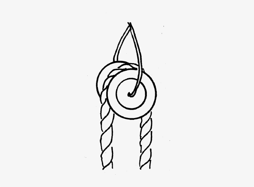 Cut A 1' Piece Of String, And Thread It Through The - Drawing Of A Pulley, transparent png #3455204