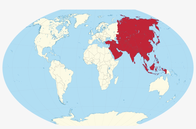 World Map With Asia Highlighted Asia On World Map East Mexico Throughout Scrapsofme - Eurasia On World Map  - Free Transparent Png Download - Pngkey