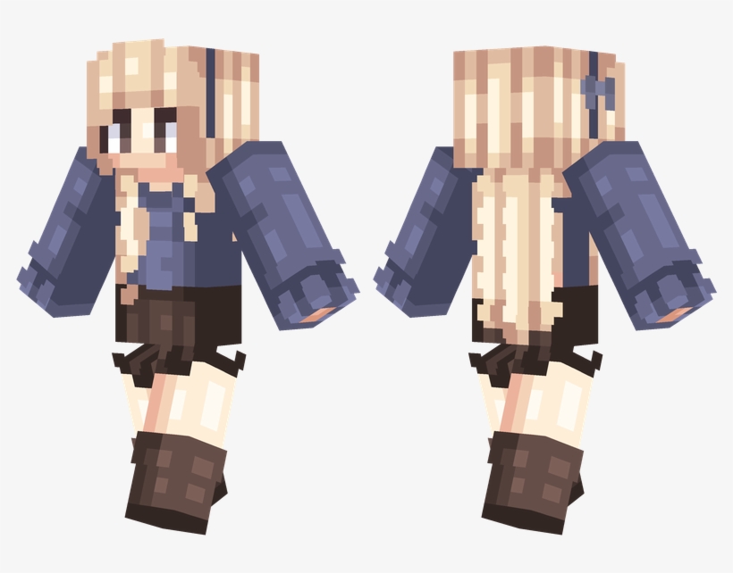 Apple - Minecraft Girl Skin With Sweater, transparent png #3455600