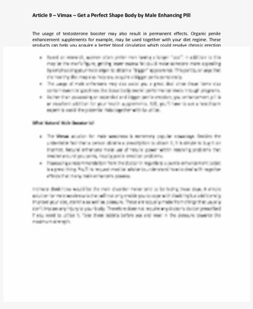Article 9 Vimax Get A Perfect Shape Body By Male Enhancing - Document, transparent png #3456025