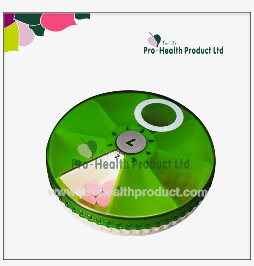 Ph1409 8 Compartments Travel Weekly Round Shape Pill - Pill Organizer, transparent png #3456162