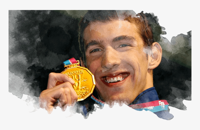 04 Michael Phelps Con Una Medalla De Oro Tras Batir - Question, transparent png #3456770