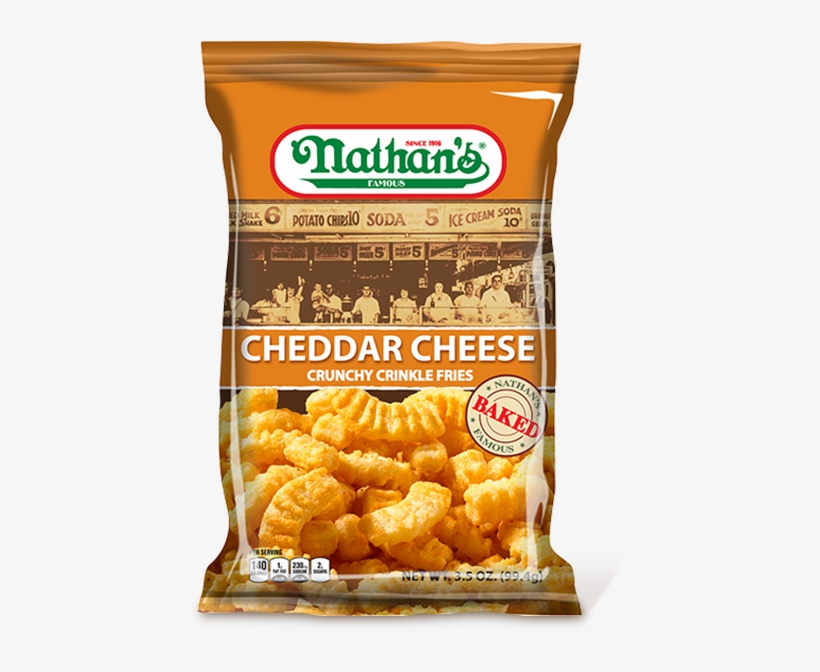 Cheddar Cheese Crunchy Crinkle Fries - Nathan's Famous, transparent png #3457388