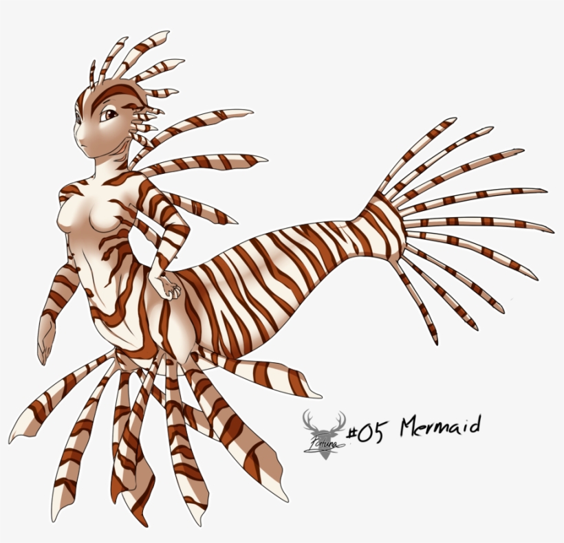 Lionfish Mermaid - Lion Fish Mermaid, transparent png #3457902