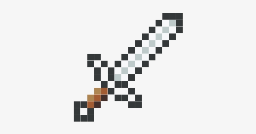 Iron Sword - Perler Beads Minecraft Iron Sword, transparent png #3457923