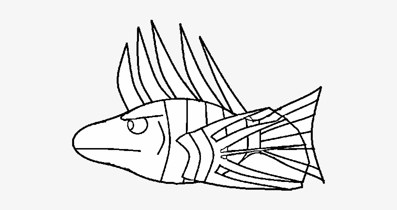 Free Coloring Pages Of Lionfish - Dibujos De Pez Leon, transparent png #3458433