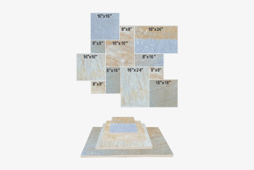 Pavers Gold Quartz Versailles Pattern Cut Face Dimensional - Rock, transparent png #3458454
