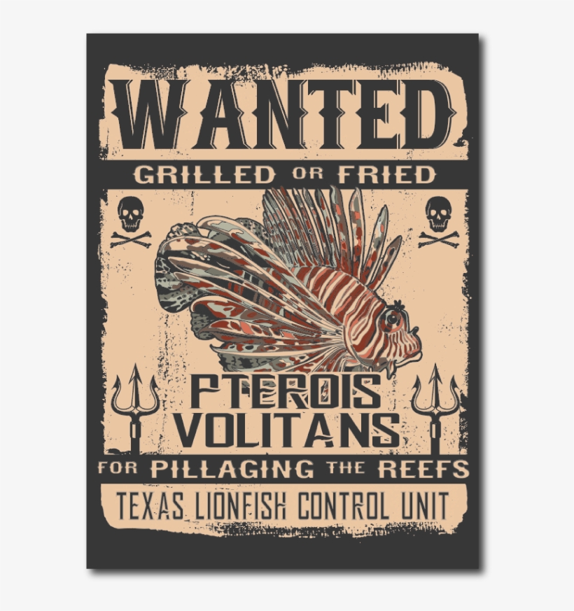 Lionfish Wanted T-shirt - Red Lionfish, transparent png #3458524