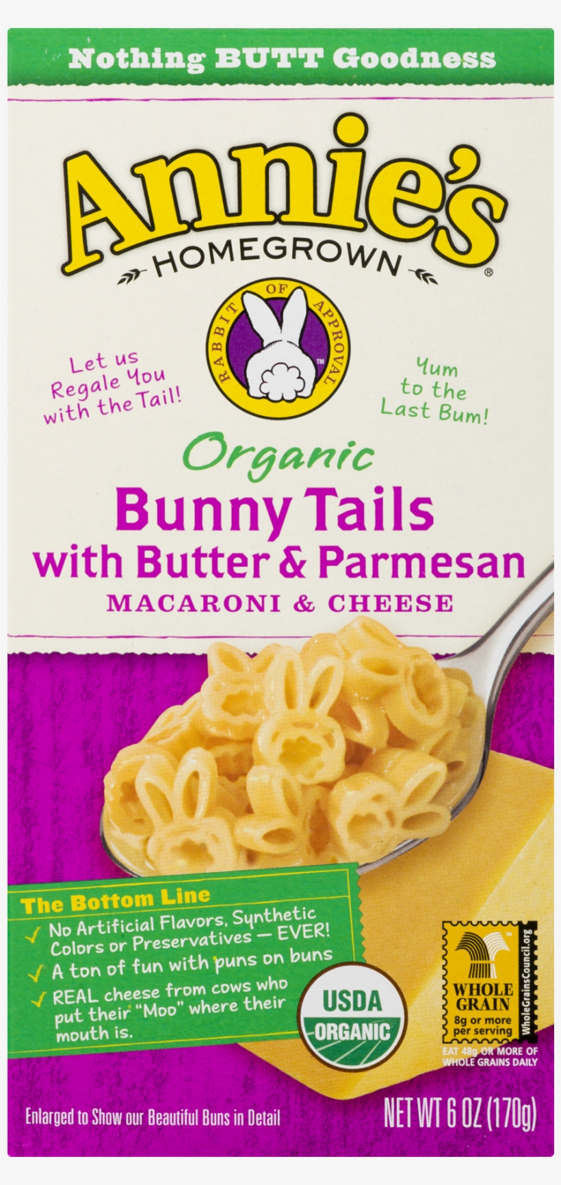 Annie's Bunny Tails With Butter And Parmesan Macaroni - Annies Organic Bunny Tails With Butter & Parmesan, transparent png #3458949